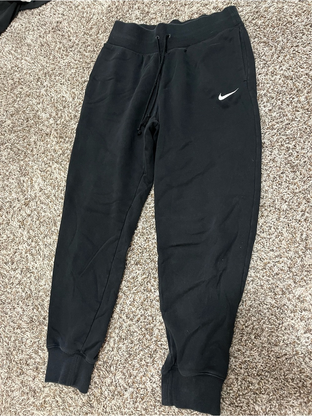 Nike women’s Black Jogger Sweatpants with White Swoosh